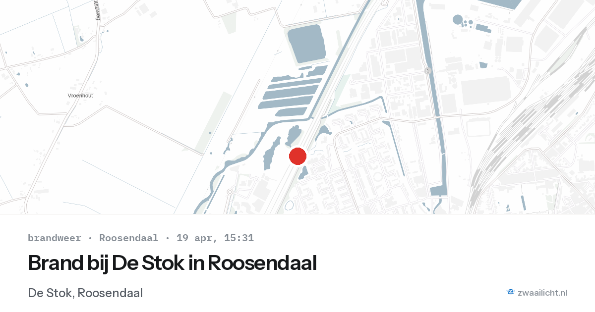 Brand bij De Stok in Roosendaal — 19 apr 2026