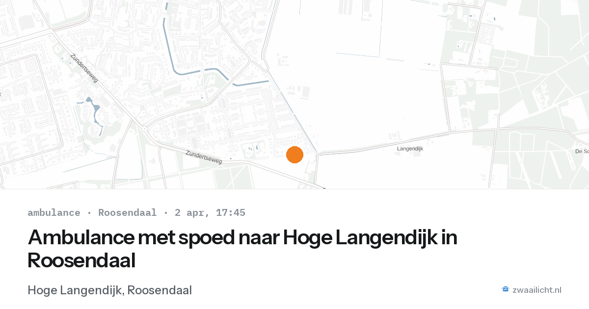 Ambulance met spoed naar Hoge Langendijk in Roosendaal — 2 apr 2026
