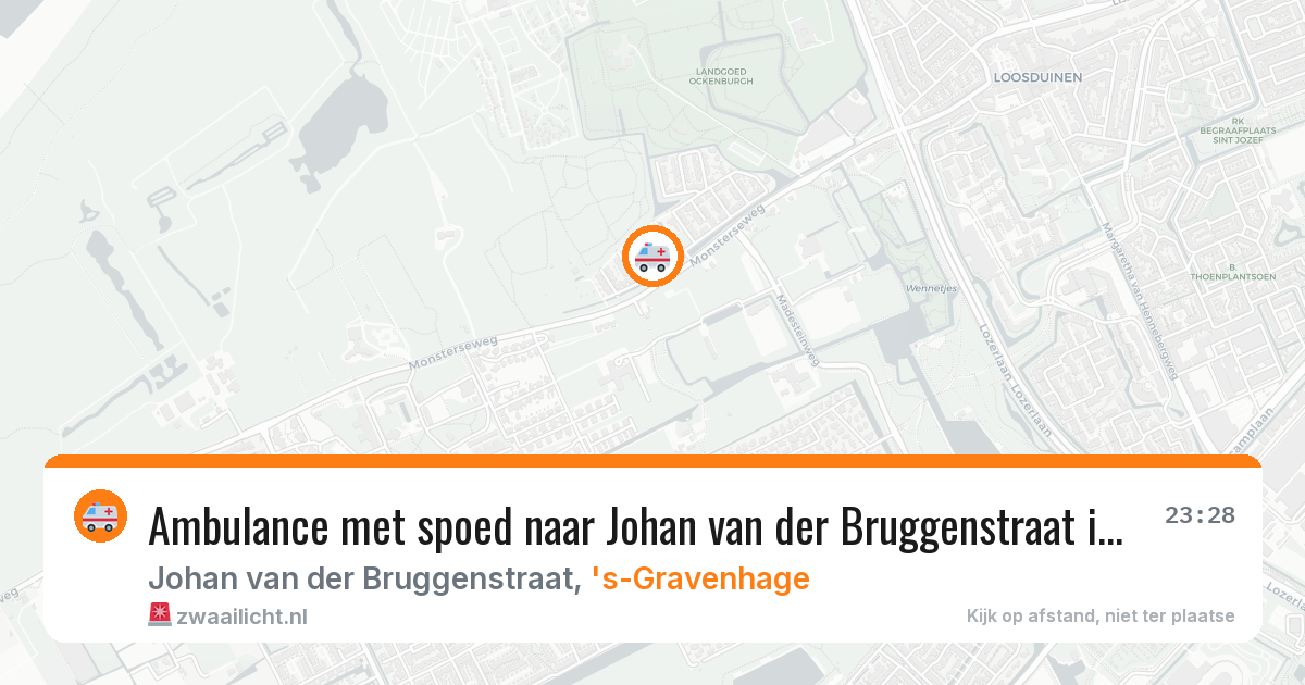Ambulance met spoed naar Johan van der Bruggenstraat in 's-Gravenhage — 22 jul 2026