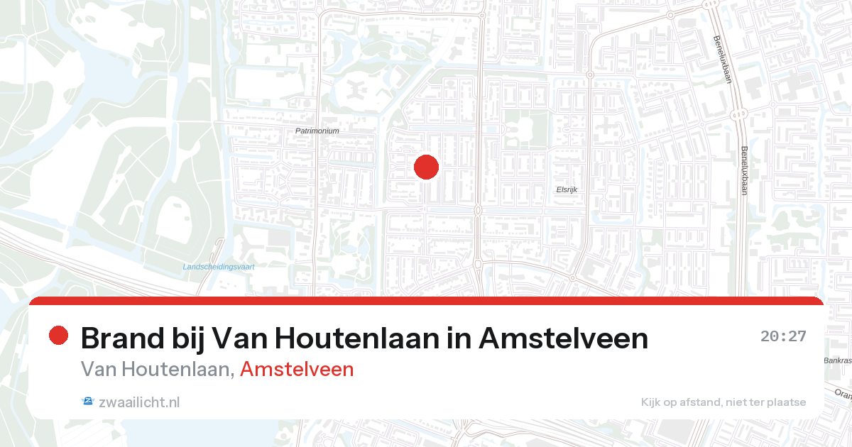 Brand bij Van Houtenlaan in Amstelveen — 24 jun 2026