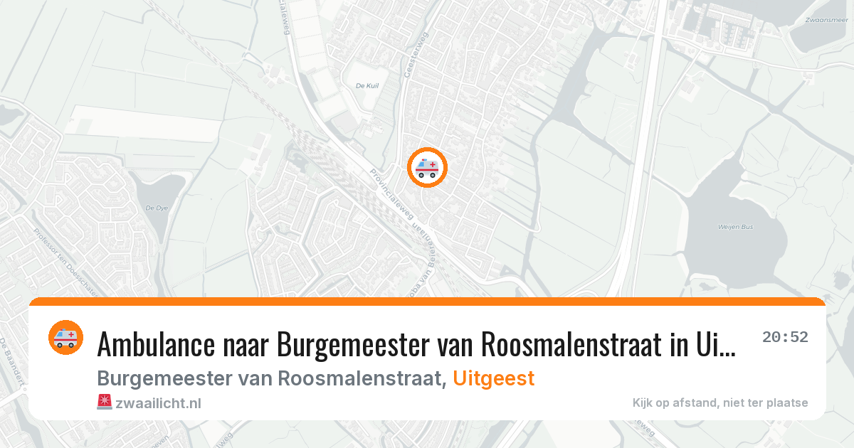Ambulance naar Burgemeester van Roosmalenstraat in Uitgeest — 16 jun 2026