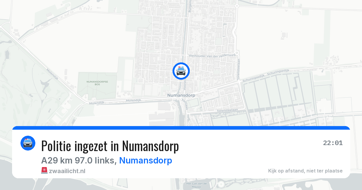 Politie ingezet in Numansdorp — 14 jun 2026 | 🚨 Zwaailicht.nl