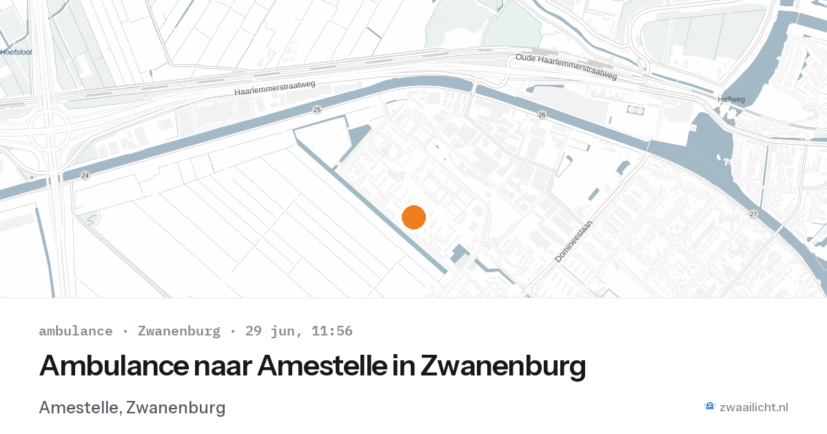Ambulance naar Amestelle in Zwanenburg — 29 jun 2026