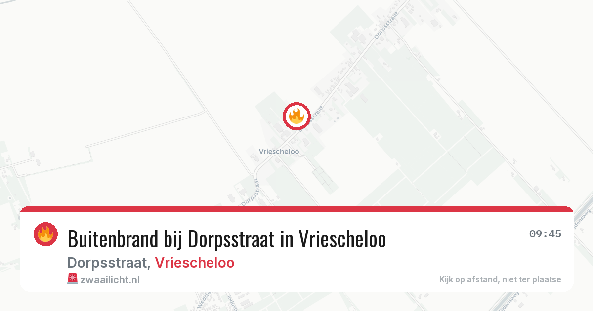 Buitenbrand bij Dorpsstraat in Vriescheloo — 27 apr 2026