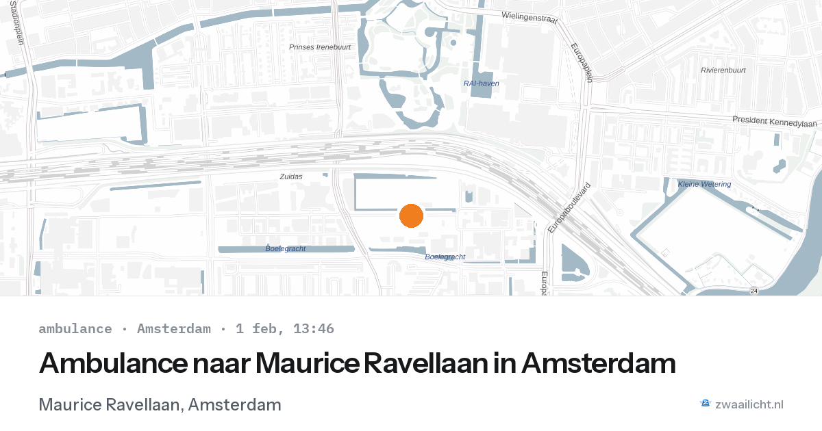 Ambulance naar Maurice Ravellaan in Amsterdam — 1 feb 2026