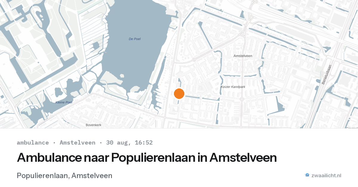 Ambulance naar Populierenlaan in Amstelveen — 30 aug 2026