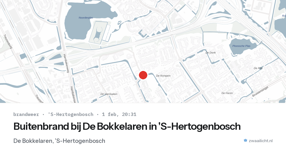 Buitenbrand bij De Bokkelaren in 'S-Hertogenbosch — 1 feb 2026