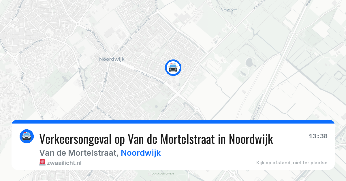 Verkeersongeval op Van de Mortelstraat in Noordwijk — 24 jun 2026