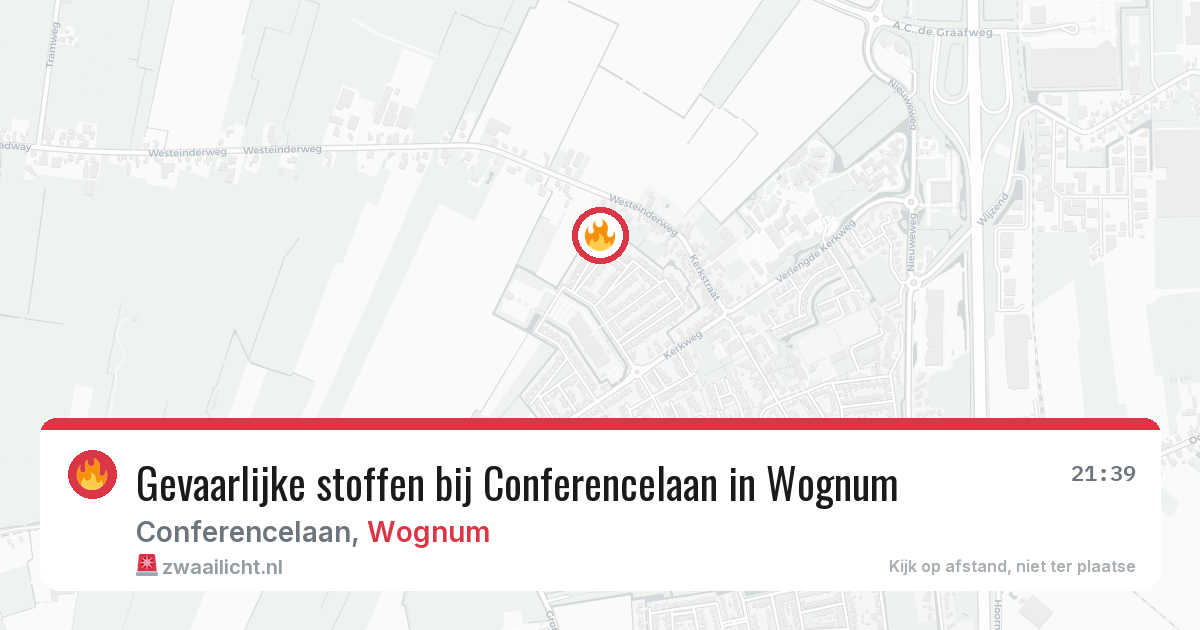 Gevaarlijke stoffen bij Conferencelaan in Wognum — 18 mrt 2026
