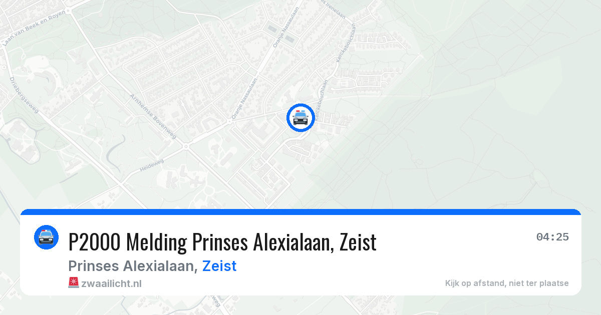 P2000 Melding Prinses Alexialaan, Zeist — 17 jan 2026