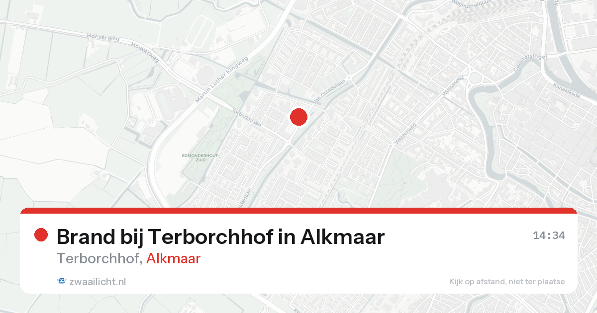 Brand bij Terborchhof in Alkmaar — 23 aug 2026