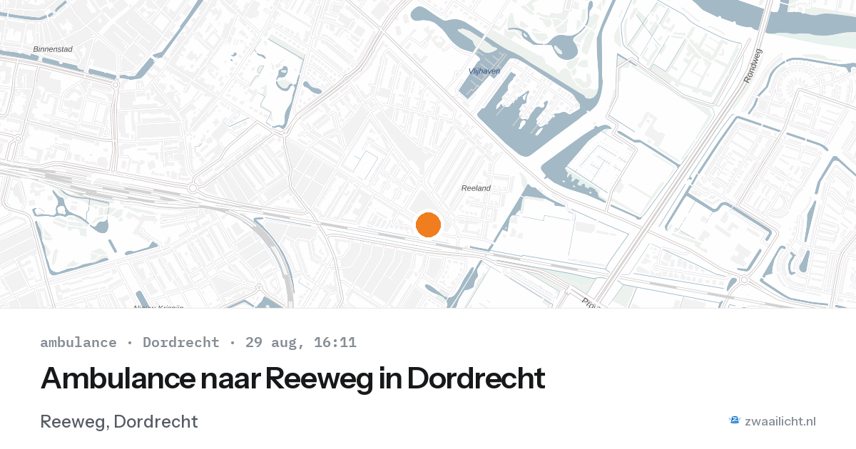 Ambulance naar Reeweg in Dordrecht — 29 aug 2026