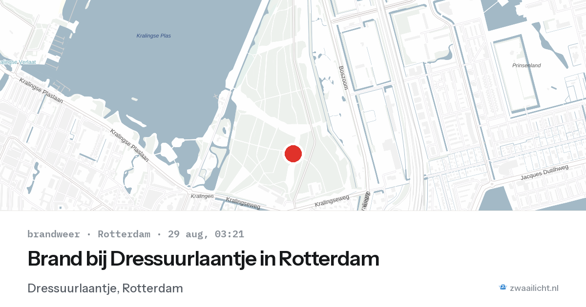 Brand bij Dressuurlaantje in Rotterdam — 29 aug 2026