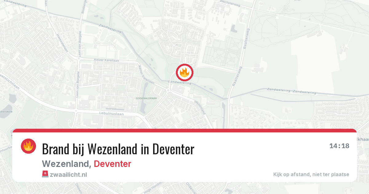 Brand bij Wezenland in Deventer — 28 jul 2026