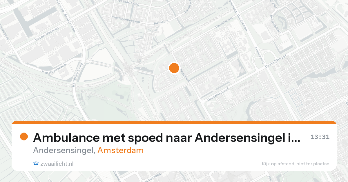 Ambulance met spoed naar Andersensingel in Amsterdam — 17 aug 2026