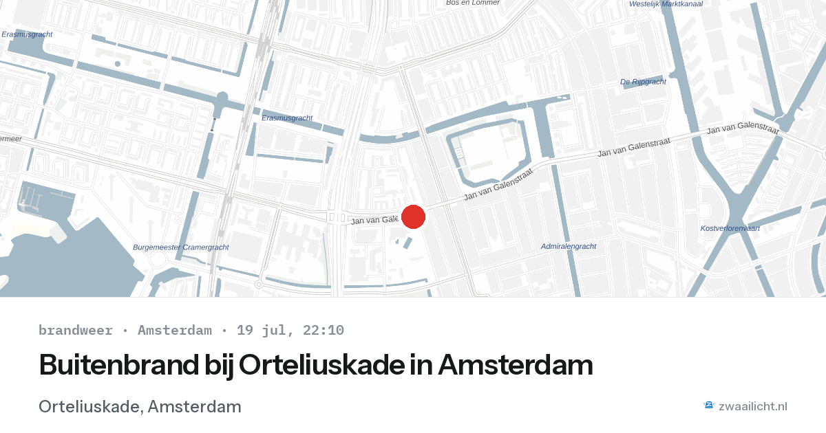 Buitenbrand bij Orteliuskade in Amsterdam — 19 jul 2026
