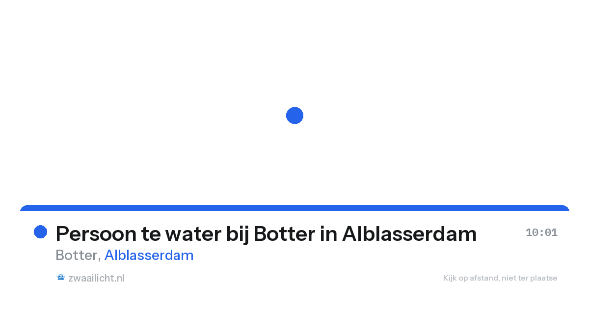 Persoon te water bij Botter in Alblasserdam — 24 aug 2026