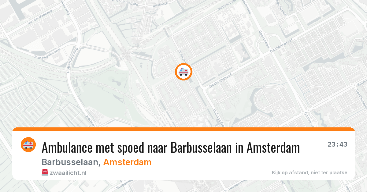 Ambulance met spoed naar Barbusselaan in Amsterdam — 5 jun 2026