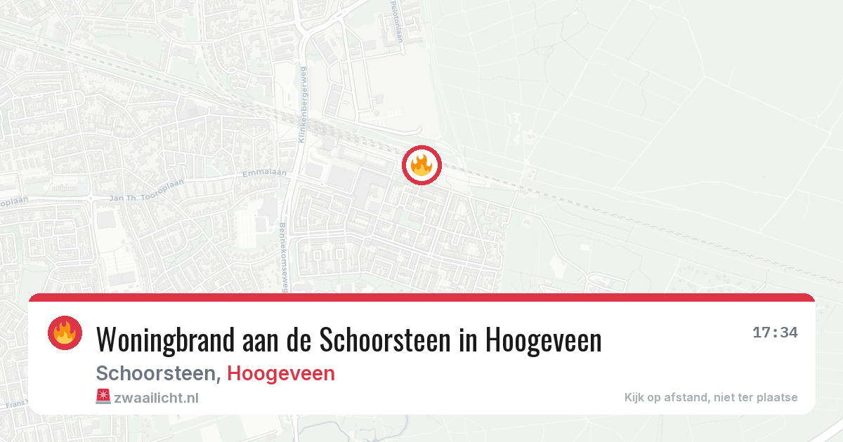Woningbrand aan de Schoorsteen in Hoogeveen — 13 apr 2026