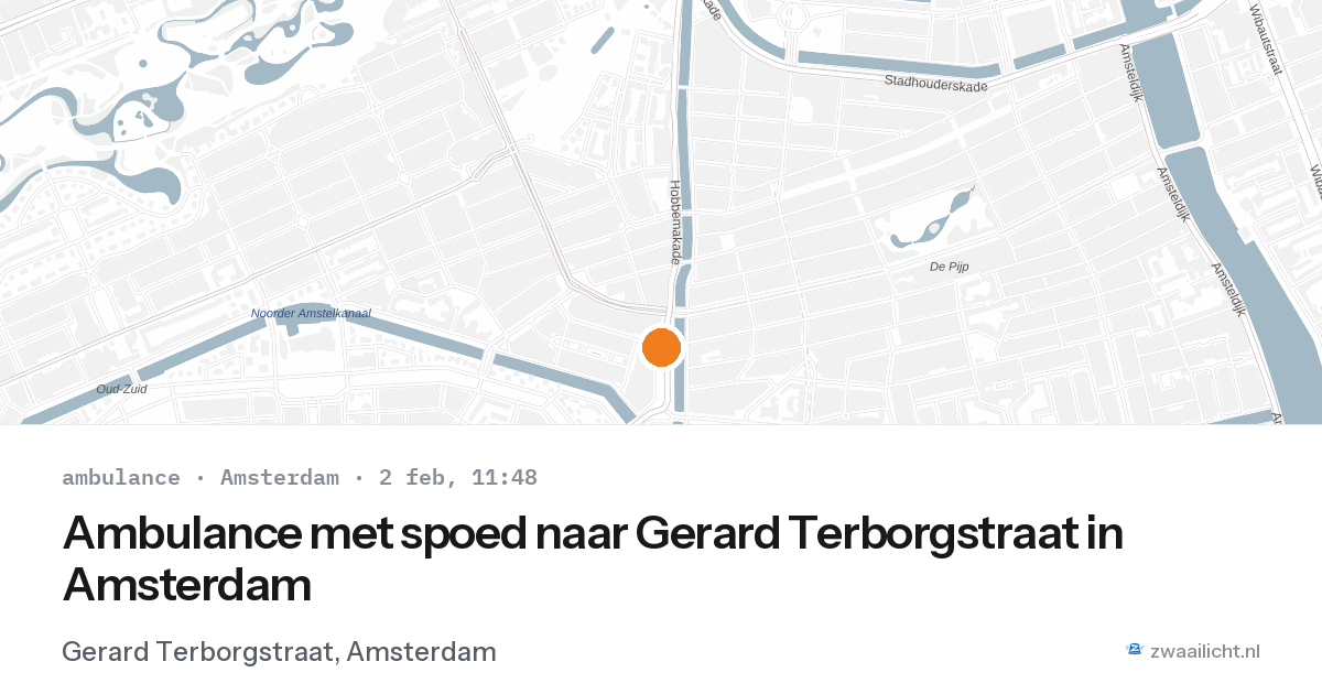 Ambulance met spoed naar Gerard Terborgstraat in Amsterdam — 2 feb 2026