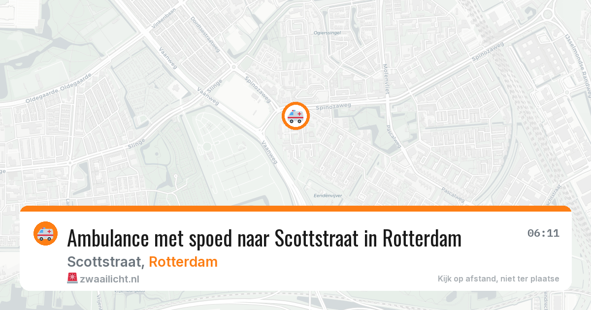 Ambulance met spoed naar Scottstraat in Rotterdam — 5 aug 2026