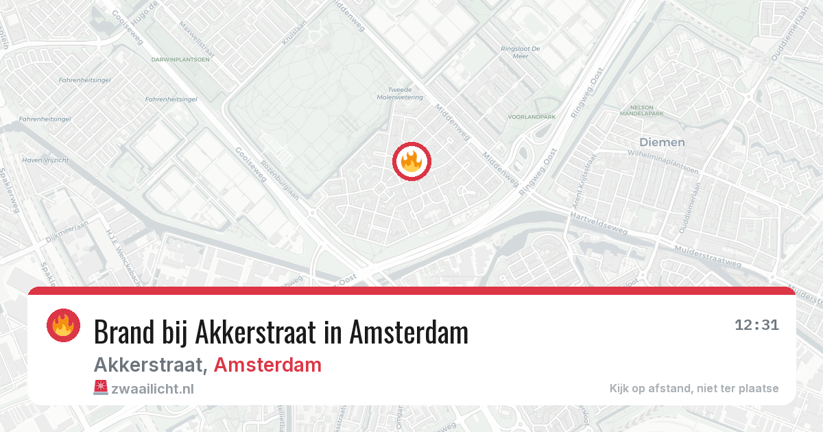 Brand bij Akkerstraat in Amsterdam — 13 mrt 2026