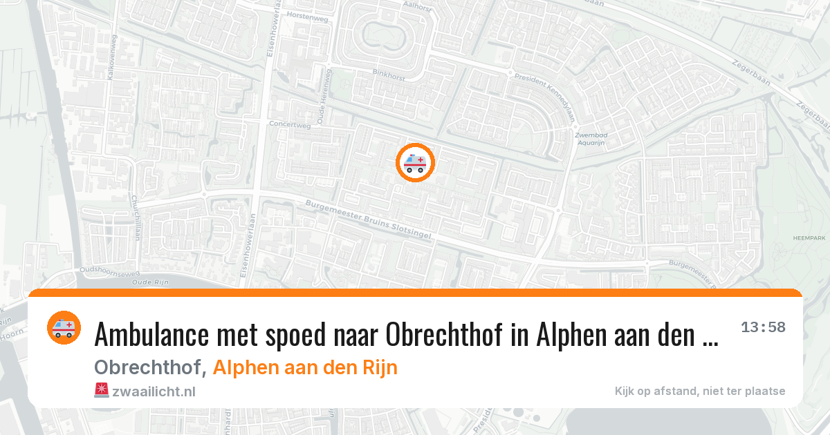 Ambulance met spoed naar Obrechthof in Alphen aan den Rijn — 28 jun 2026