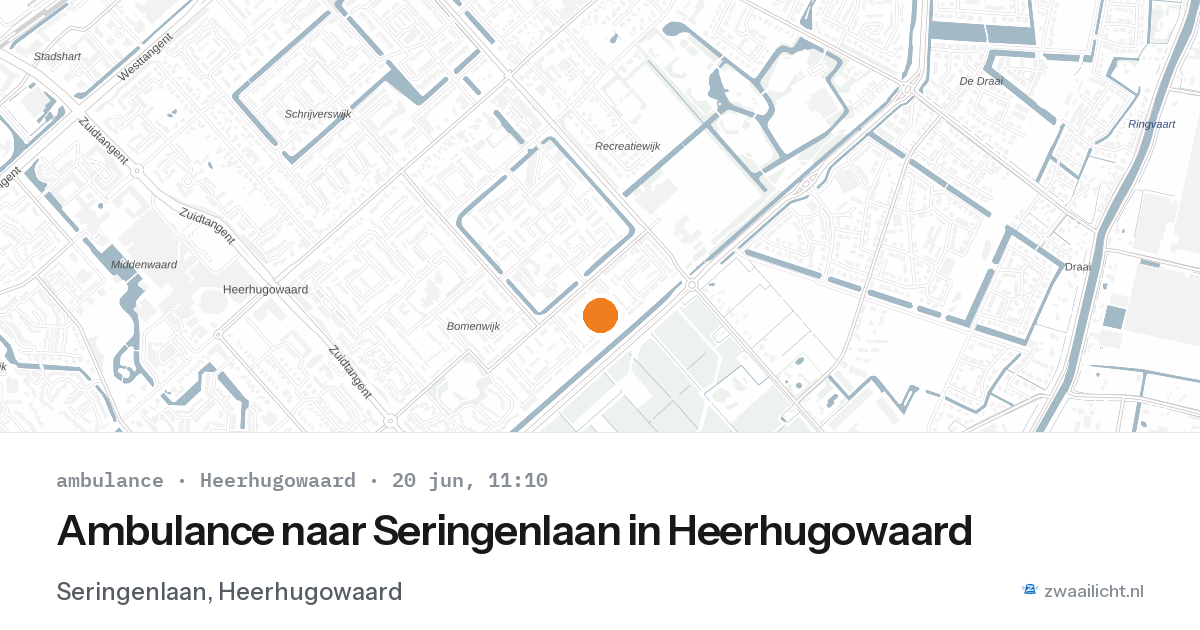Ambulance naar Seringenlaan in Heerhugowaard — 20 jun 2026