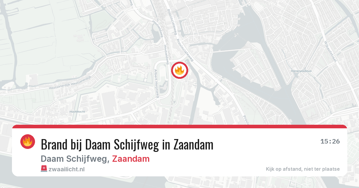 Brand bij Daam Schijfweg in Zaandam — 13 aug 2026