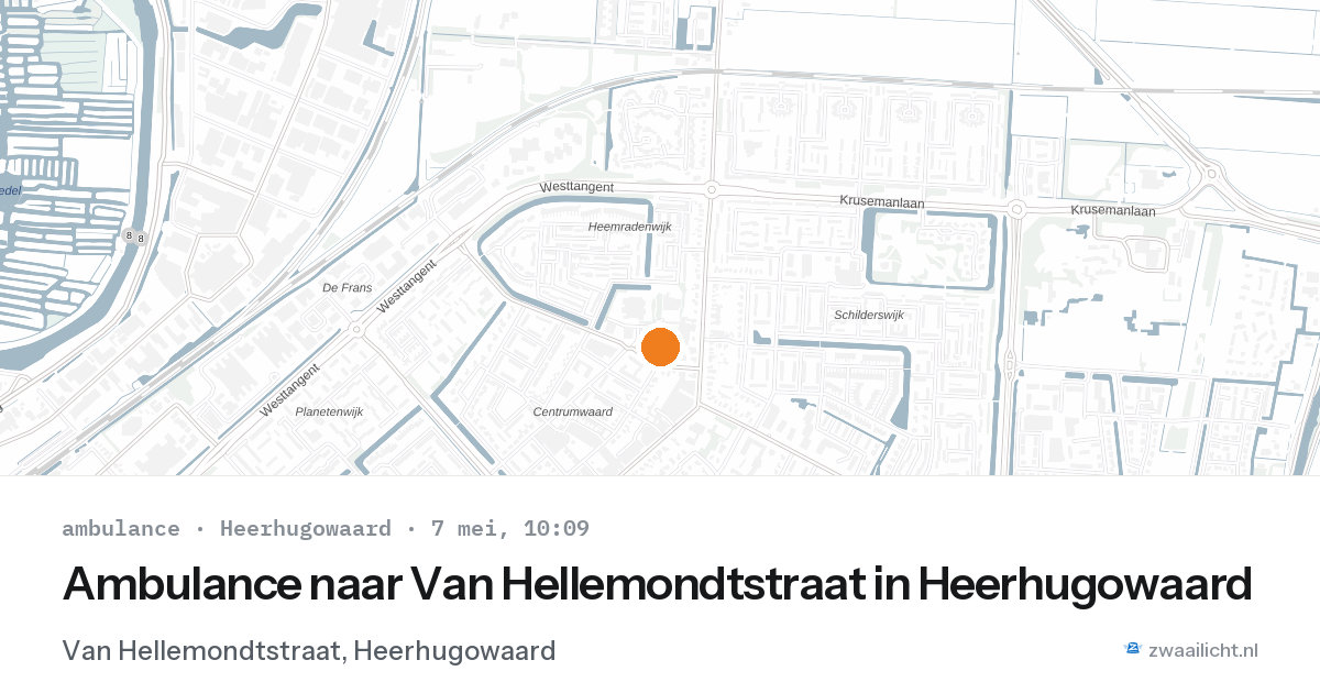 Ambulance naar Van Hellemondtstraat in Heerhugowaard — 7 mei 2026