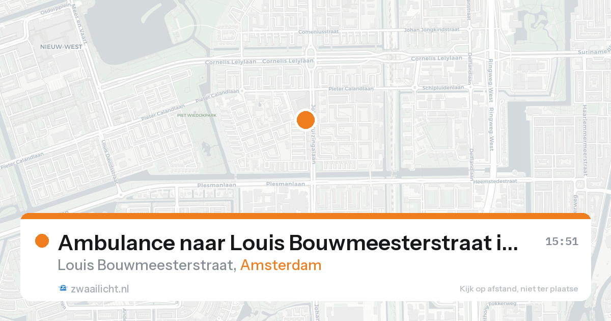Ambulance naar Louis Bouwmeesterstraat in Amsterdam — 25 aug 2026