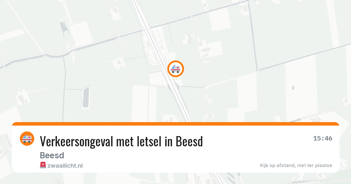 Verkeersongeval met letsel in Beesd — 14 aug 2026