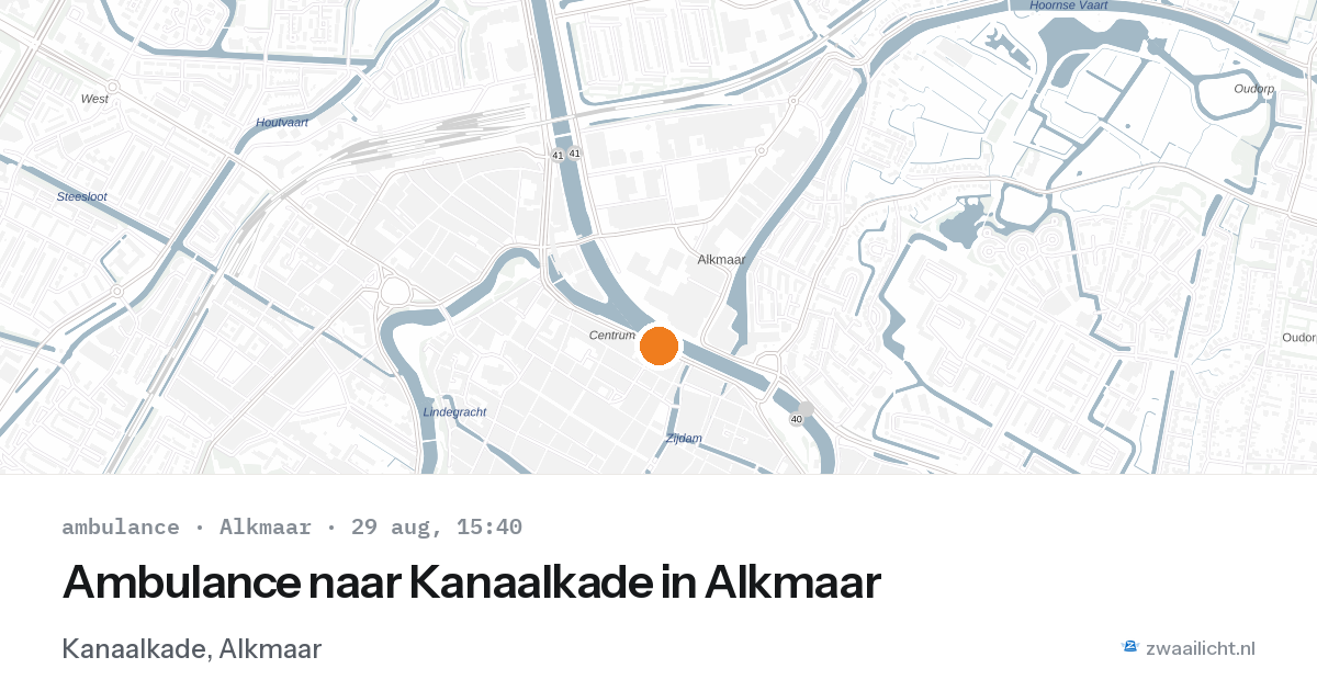 Ambulance naar Kanaalkade in Alkmaar — 29 aug 2026