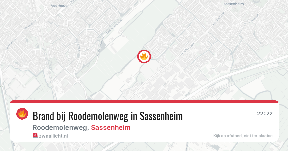Brand bij Roodemolenweg in Sassenheim — 3 aug 2026