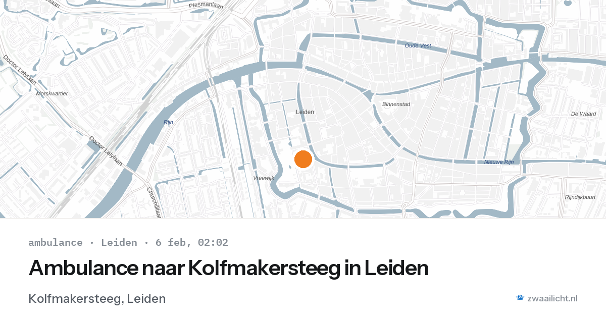 Ambulance naar Kolfmakersteeg in Leiden — 6 feb 2026