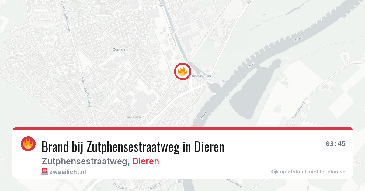 Brand bij Zutphensestraatweg in Dieren — 4 apr 2026