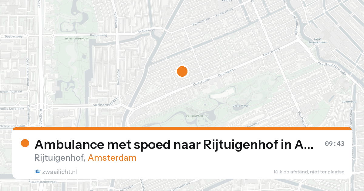 Ambulance met spoed naar Rijtuigenhof in Amsterdam — 26 aug 2026