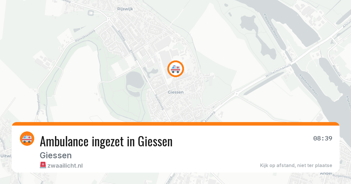 Ambulance ingezet in Giessen — 25 mei 2026
