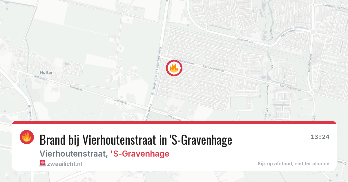 Brand bij Vierhoutenstraat in 'S-Gravenhage — 15 feb 2026