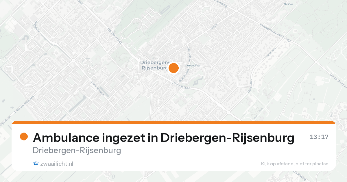 Ambulance ingezet in Driebergen-Rijsenburg — 19 aug 2026