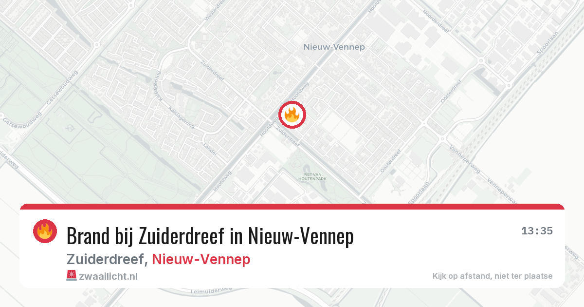 Brand bij Zuiderdreef in Nieuw-Vennep — 28 mrt 2026