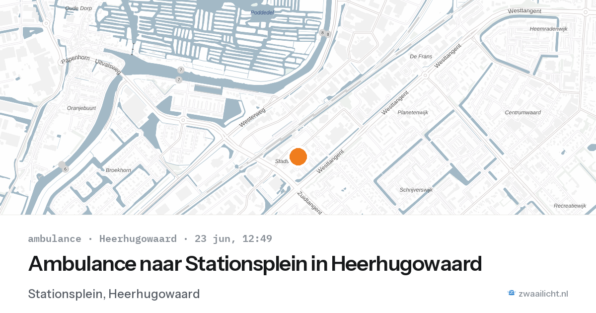 Ambulance naar Stationsplein in Heerhugowaard — 23 jun 2026