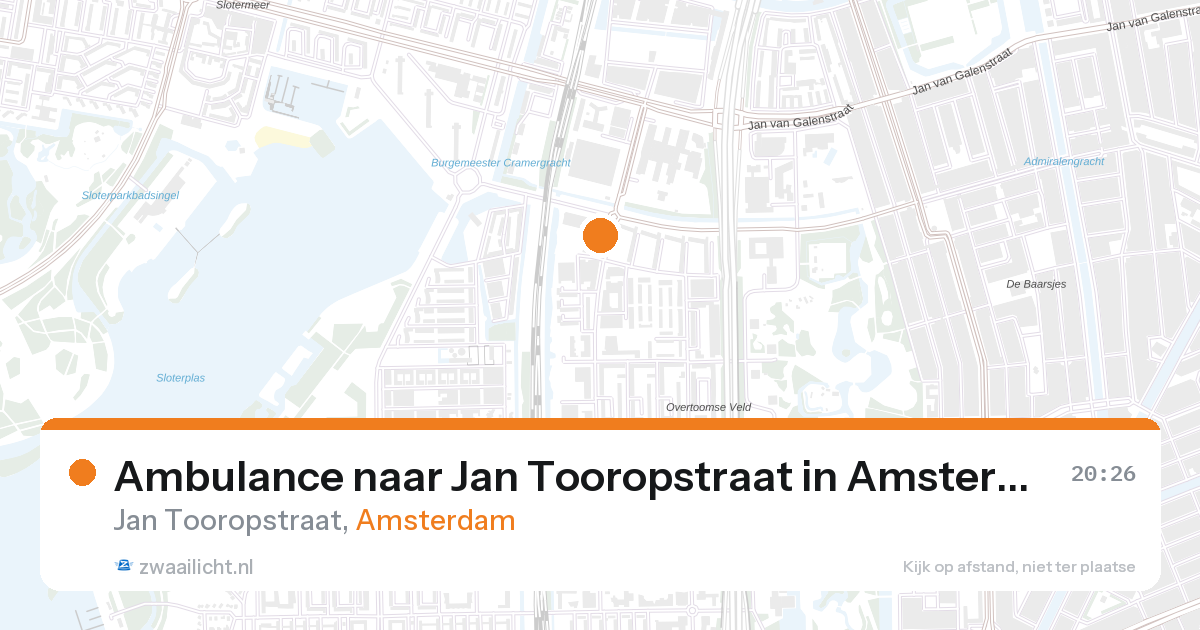 Ambulance naar Jan Tooropstraat in Amsterdam — 26 aug 2026