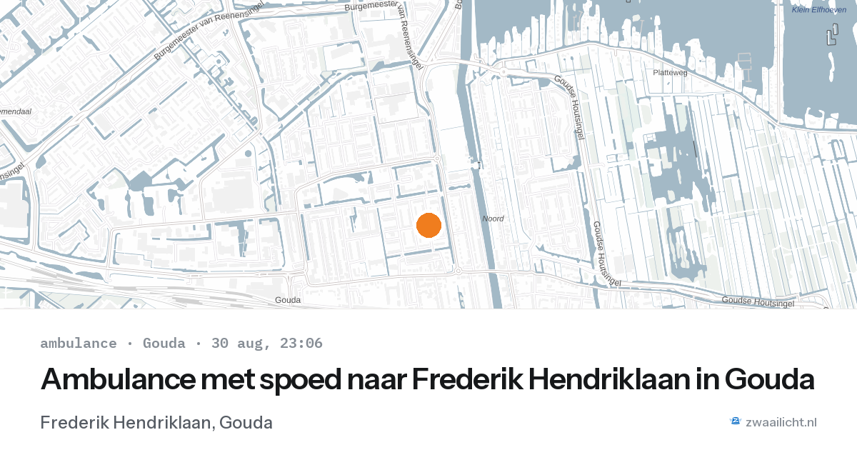 Ambulance met spoed naar Frederik Hendriklaan in Gouda — 30 aug 2026