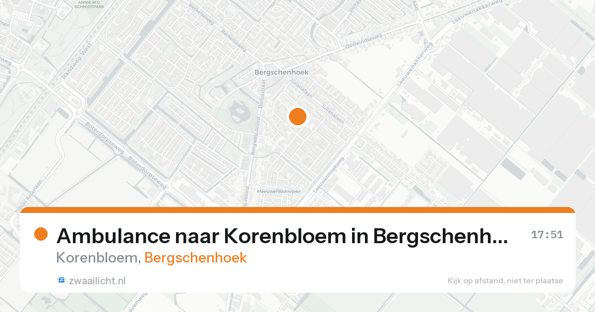 Ambulance naar Korenbloem in Bergschenhoek — 17 aug 2026