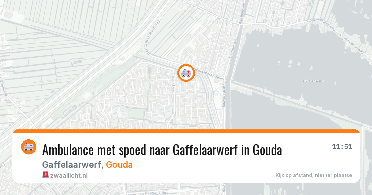Ambulance met spoed naar Gaffelaarwerf in Gouda — 26 mei 2026