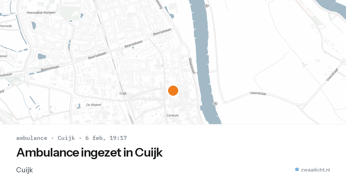Ambulance ingezet in Cuijk — 6 feb 2026