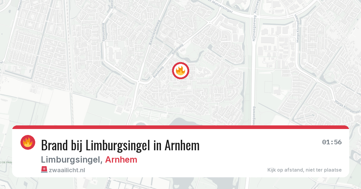 Brand bij Limburgsingel in Arnhem — 18 jul 2026