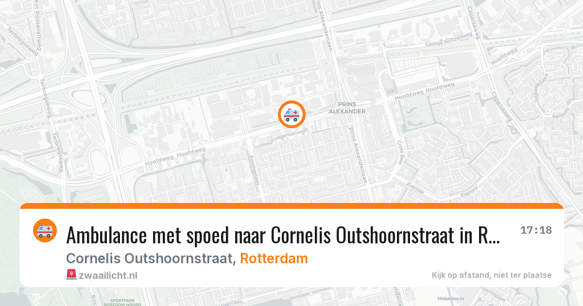 Ambulance met spoed naar Cornelis Outshoornstraat in Rotterdam — 8 mei 2026