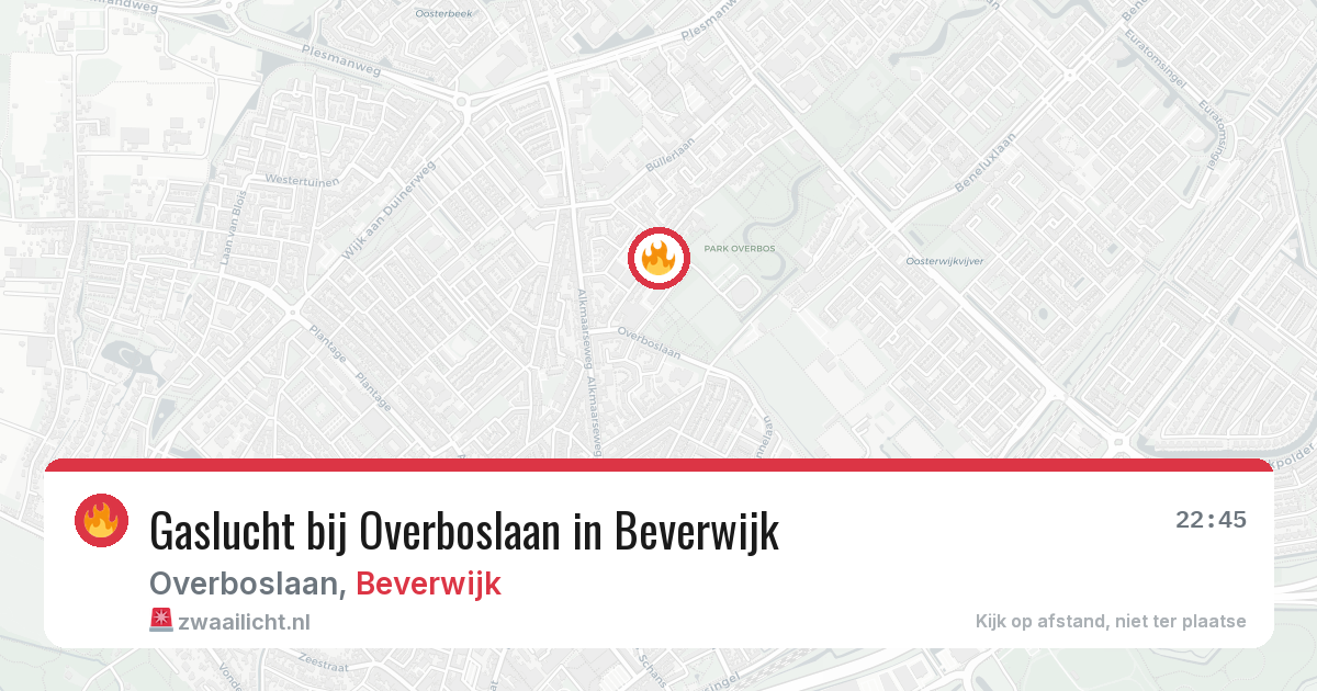 Gaslucht bij Overboslaan in Beverwijk — 24 apr 2026